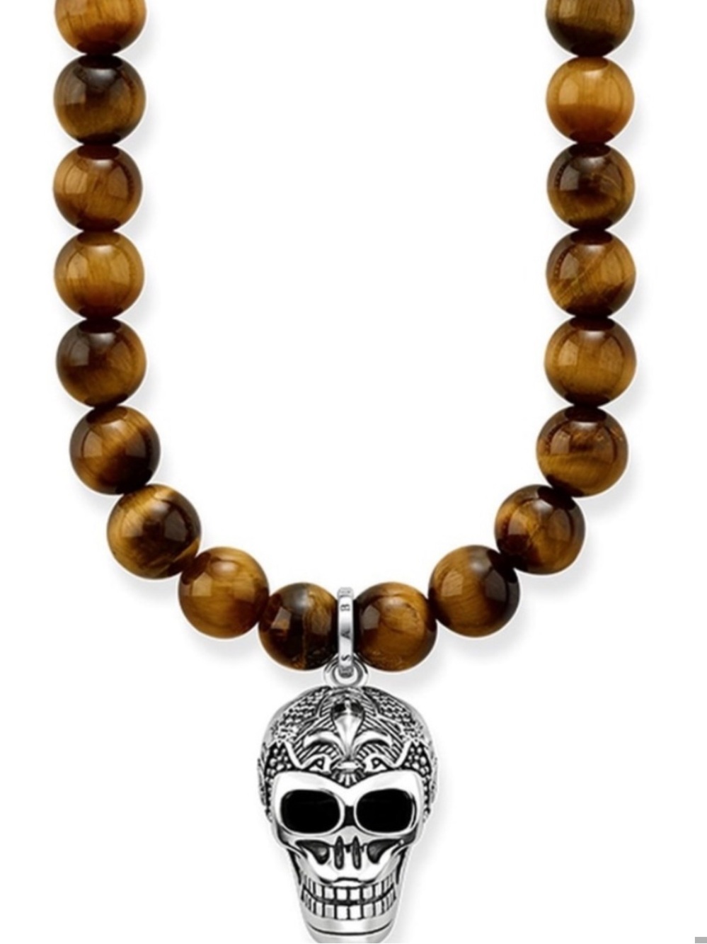 Thomas Sabo Rebel at Heart Tiger’s Eye Skull Jewelry Set, Bracelet & Necklace